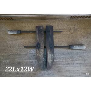 Large Antique Wooden Carpentry/woodworking Clamp Decor
